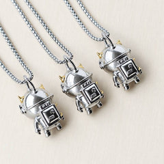 Muonionalusta Meteorite Spaceman Pendant | Titanium Necklace