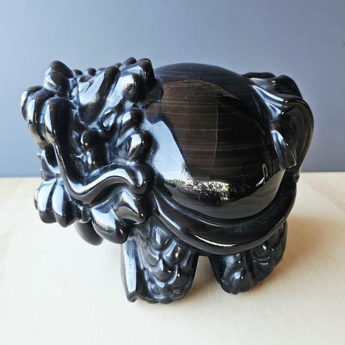 Silver Sheen Obsidian Dragon Turtle | The SIlver Sentinel