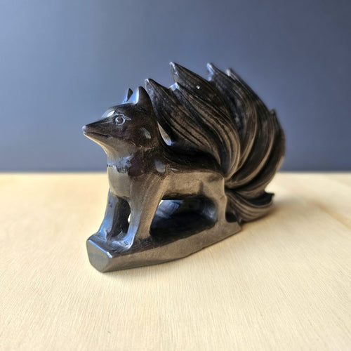 Silver Sheen Obsidian Nine Tail Fox | Overseer Of The Shadow Realm