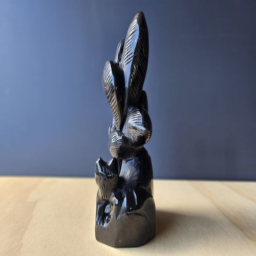 Silver Sheen Obsidian Nine Tail Fox | Spirit Moonfire