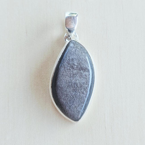 Silver Sheen Obsidian Pendant | Stand Strong