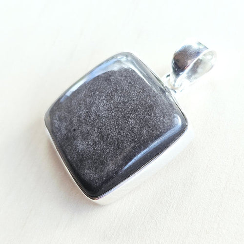 Silver Sheen Obsidian Pendant | Stand Strong