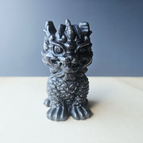 Silver Sheen Obsidian Qilin | The SIlver Noble Guardian