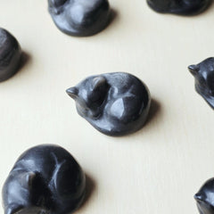 Silver Sheen Obsidian Sleeping Cats