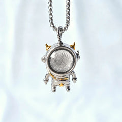 Muonionalusta Meteorite Spaceman Pendant | Titanium Necklace