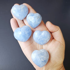 Small Blue Calcite Hearts | Soft Reset