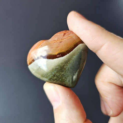 Small Polychrome Jasper Hearts | Earth Pulse