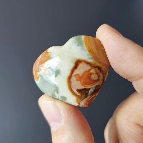 Small Polychrome Jasper Hearts | Earth Pulse