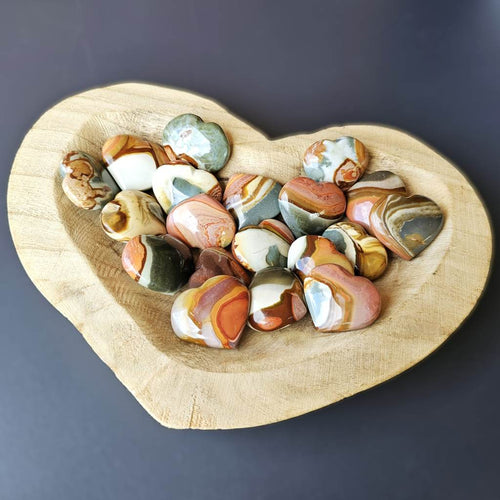 Small Polychrome Jasper Hearts | Earth Pulse