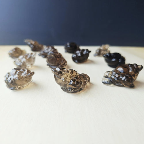 Smoky Quartz Money Toad - A Grade | Smoky Coin Guardians