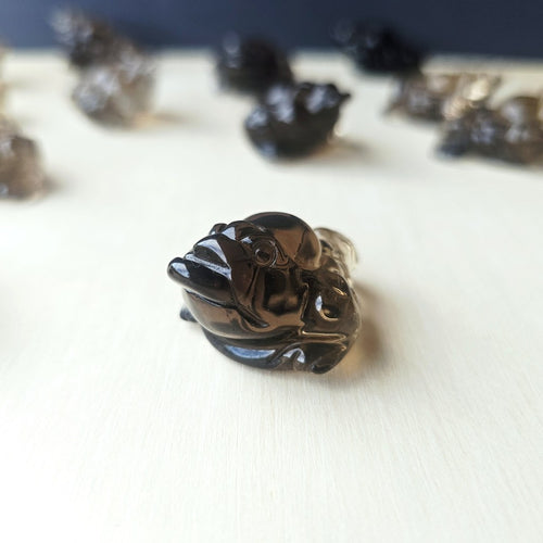 Smoky Quartz Money Toad - A Grade | Smoky Coin Guardians