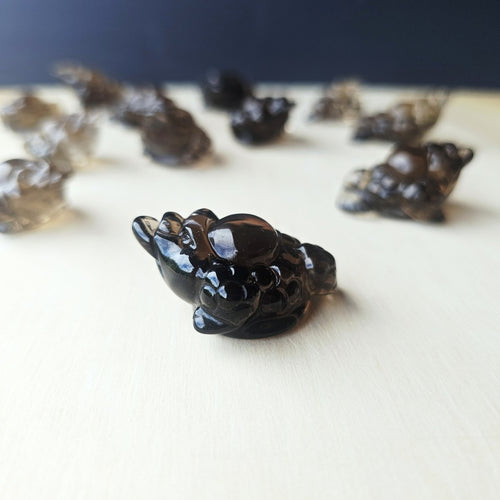 Smoky Quartz Money Toad - A Grade | Smoky Coin Guardians