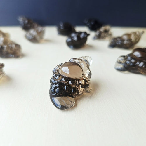 Smoky Quartz Money Toad - A Grade | Smoky Coin Guardians