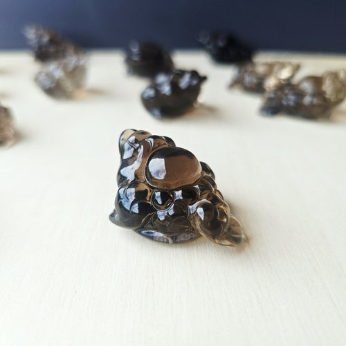 Smoky Quartz Money Toad - A Grade | Smoky Coin Guardians