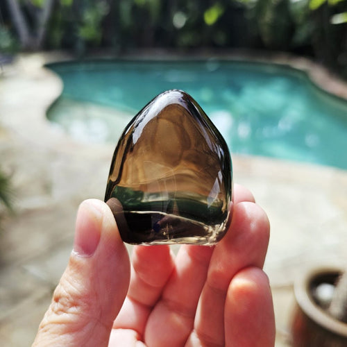Smoky Quartz Palm Stone - AAA Grade | 100gm