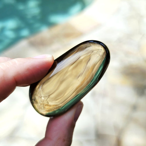 Smoky Quartz Palm Stone - AAA Grade | 66gm