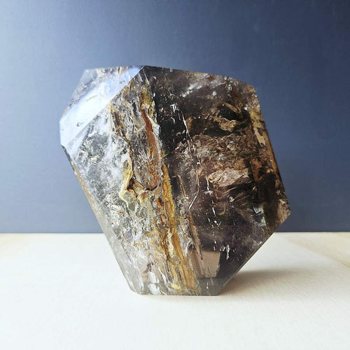 Smoky & Inclusion Quartz Faceted Freeform| Cathedral Of Smoke