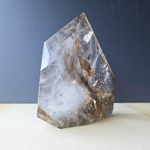 Smoky & Inclusion Quartz Faceted Freeform| Electric Smoke
