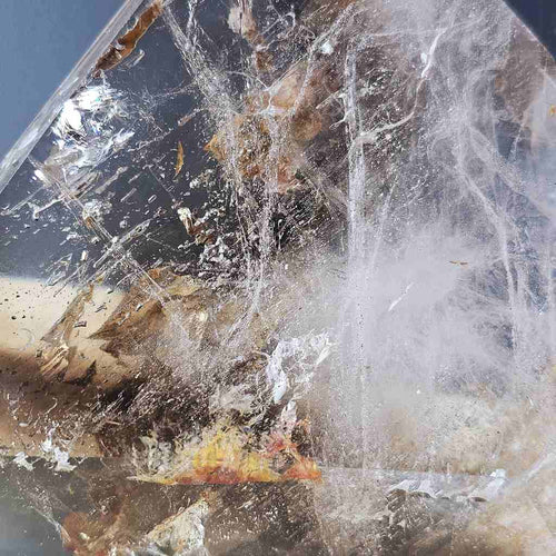 Smoky & Inclusion Quartz Faceted Freeform| Electric Smoke