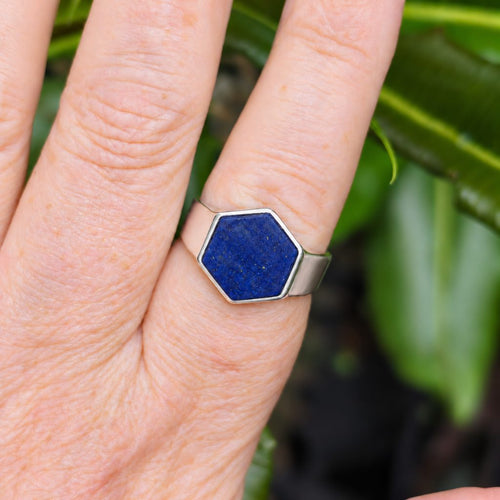 Men’s Natural Lapis Lazuli Sterling Silver Ring