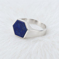 Men’s Natural Lapis Lazuli Sterling Silver Ring