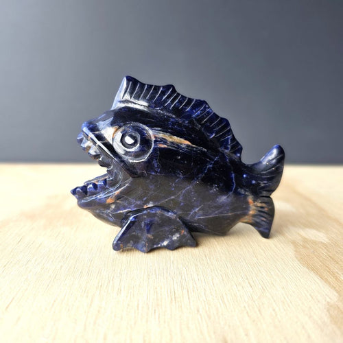 Sodalite Piranha Carving | Fierce Energy In A Crystal Bite
