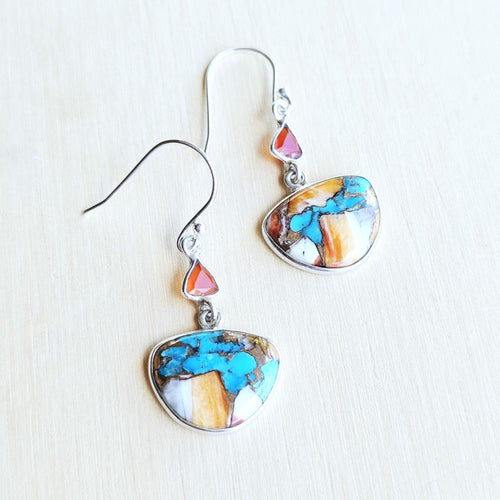 Spiny Oyster & Faceted Carnelian Earrings | Divine Synergy