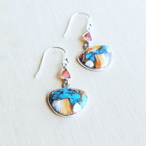 Spiny Oyster & Faceted Carnelian Earrings | Divine Synergy