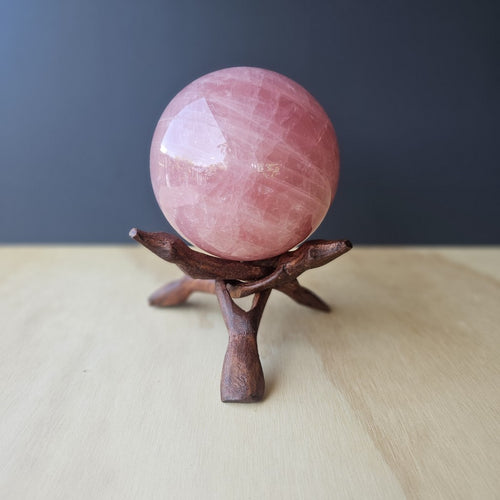 Star Rose Quartz Sphere | Aurora Heart Sphere