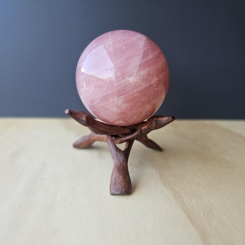Star Rose Quartz Sphere | Aurora Heart Sphere