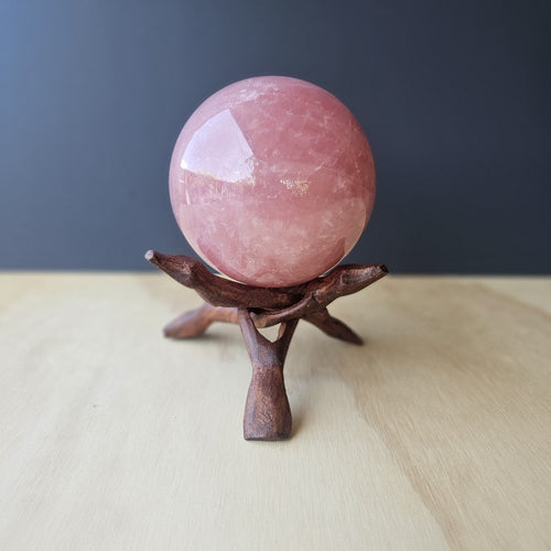 Star Rose Quartz Sphere | Aurora Heart Sphere