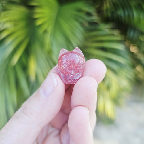 Strawberry Quartz Nine Tail Fox | Pocket Companion