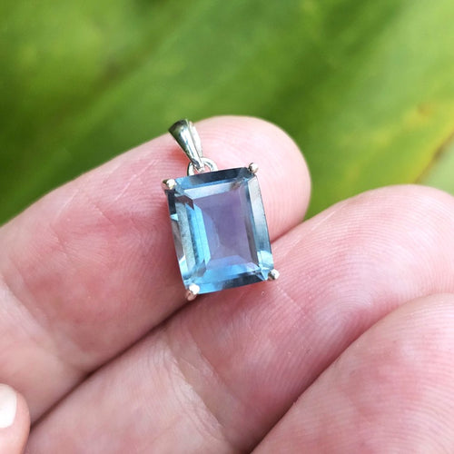 Teal Faceted Fluorite Pendant | Tide Of Calm