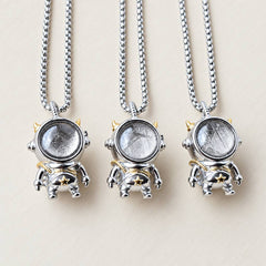 Muonionalusta Meteorite Spaceman Pendant | Titanium Necklace