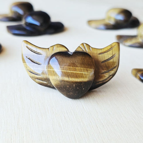Tigers Eye Carving | Guardian Heart Wing