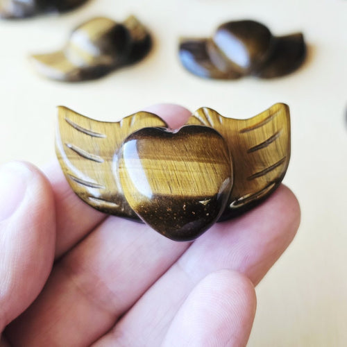 Tigers Eye Carving | Guardian Heart Wing