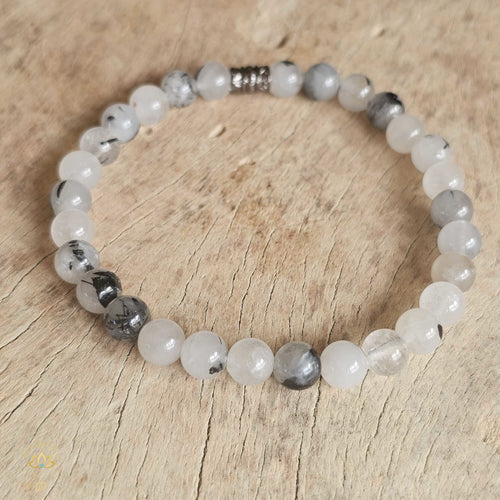 Tourmalinated Quartz Bracelet | 10mm & 6mm Beads