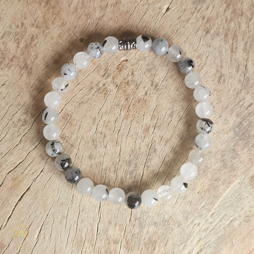 Tourmalinated Quartz Bracelet | 10mm & 6mm Beads