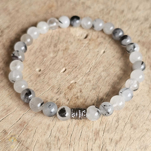 Tourmalinated Quartz Bracelet | 10mm & 6mm Beads