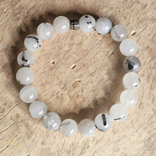 Tourmalinated Quartz Bracelet | 10mm & 6mm Beads