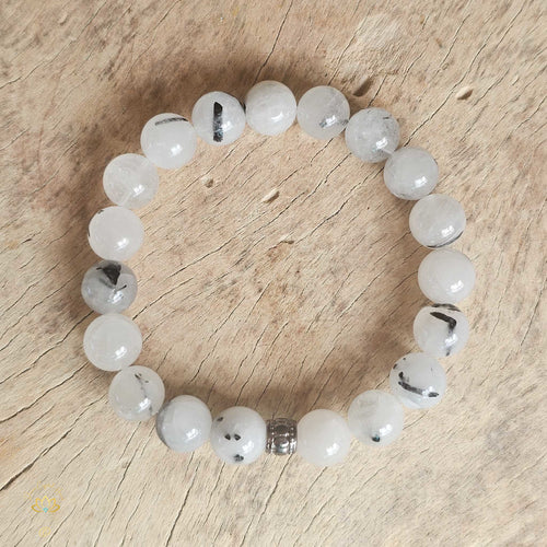 Tourmalinated Quartz Bracelet | 10mm & 6mm Beads