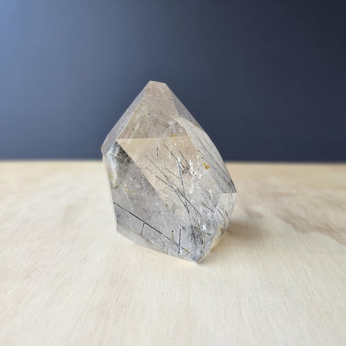 Tourmalinated Quartz Faceted Freeform | Veins Of Protection