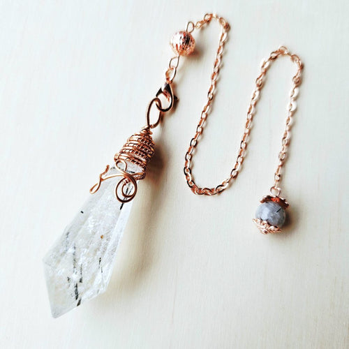 Tourmalinated Quartz Pendulum | Shadowlight