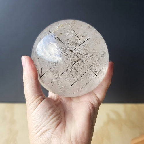 Tourmalinated Quartz with Enhydro Sphere | Waves Of Divine Light