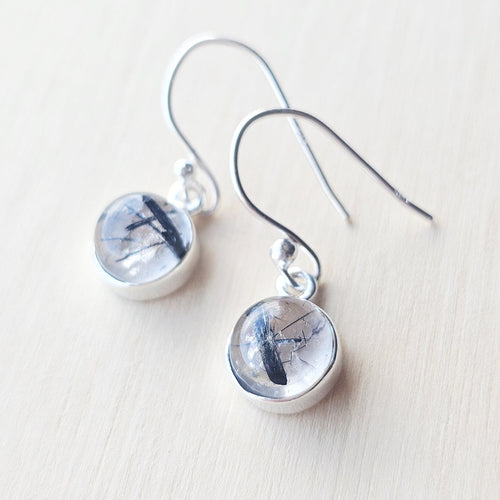 Tourmaline In Quartz Earrings | Dual Frequency