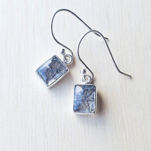 Tourmaline In Quartz Earrings | Protector of the Light