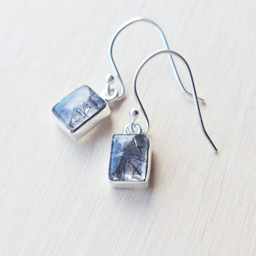 Tourmaline In Quartz Earrings | Protector of the Light