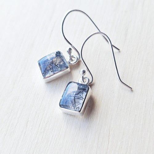 Tourmaline In Quartz Earrings | Protector of the Light