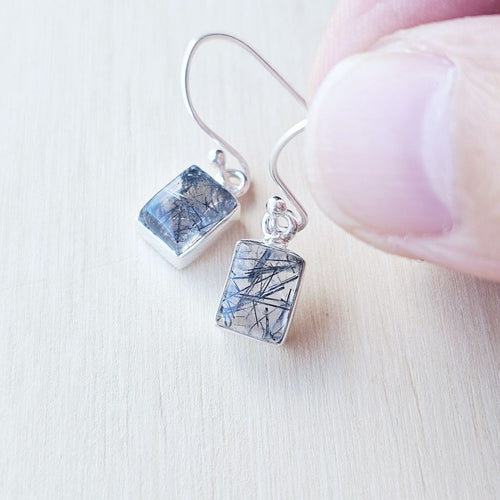 Tourmaline In Quartz Earrings | Protector of the Light
