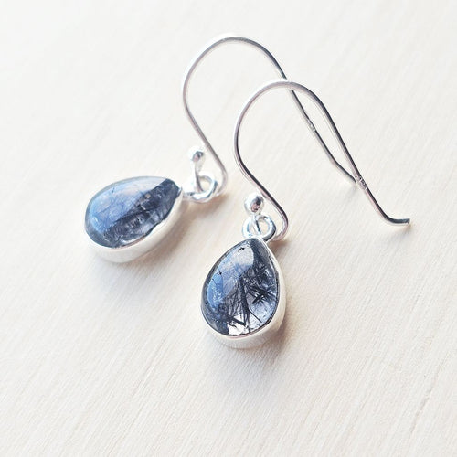 Tourmaline In Quartz Earrings | Shadow Light